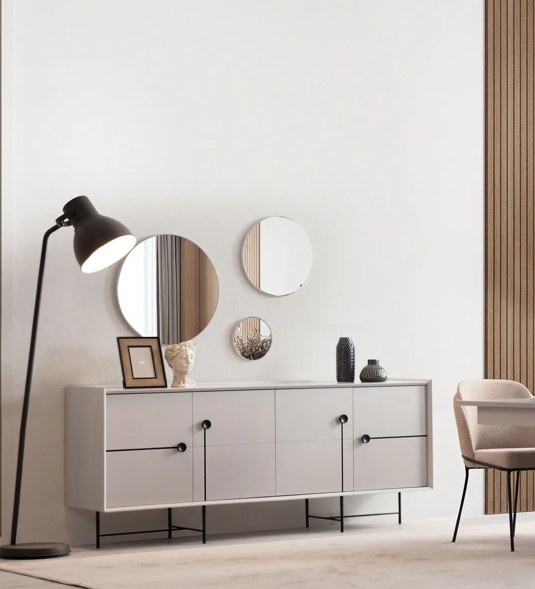 Olivia TV Console In Grey Colou - Image 2