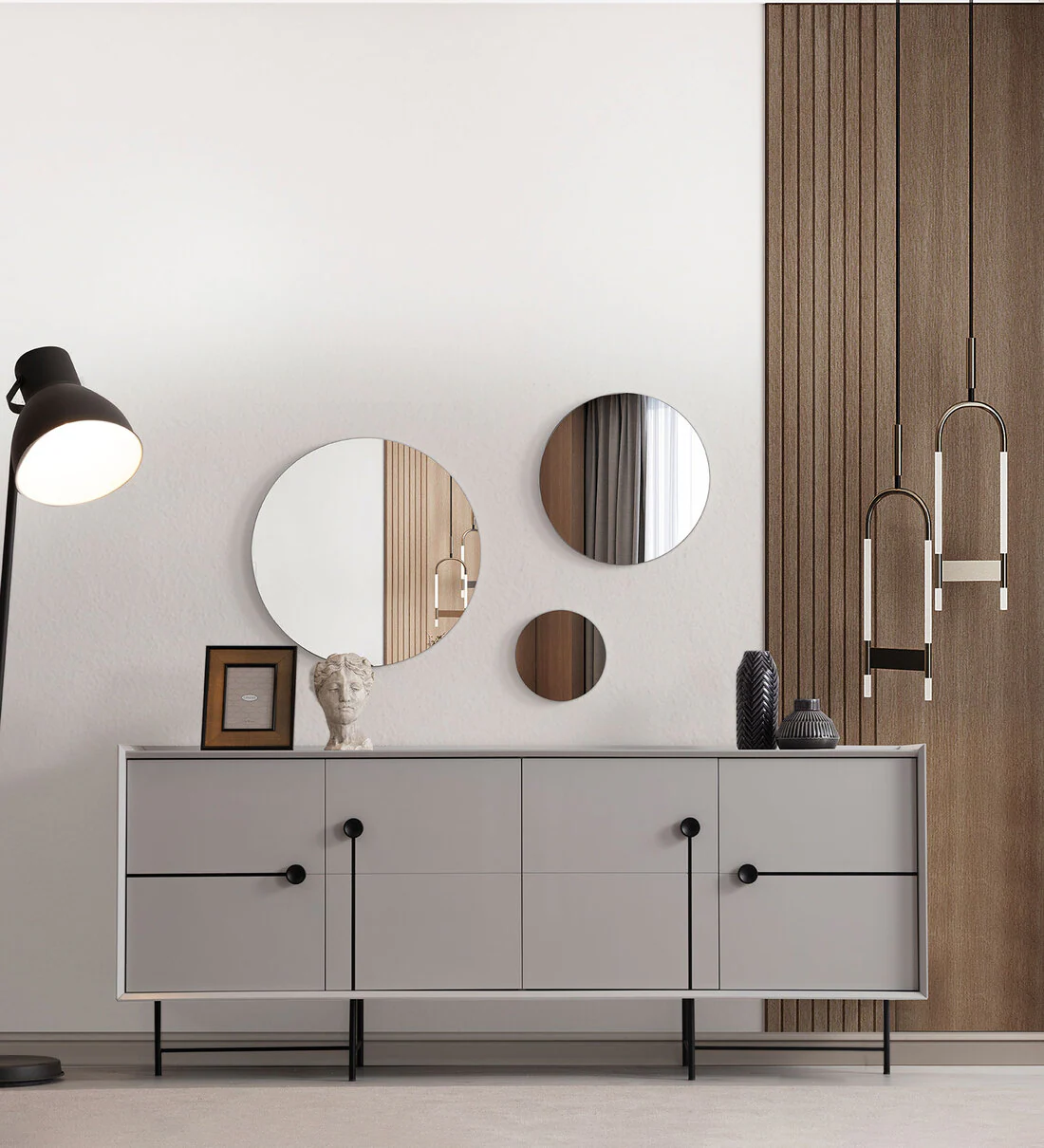 Olivia TV Console In Grey Colou